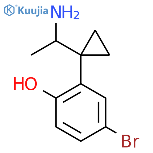 2-1-(1-aminoethyl)cyclopropyl-4-bromophenol structure