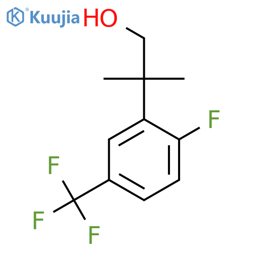 2-2-fluoro-5-(trifluoromethyl)phenyl-2-methylpropan-1-ol structure