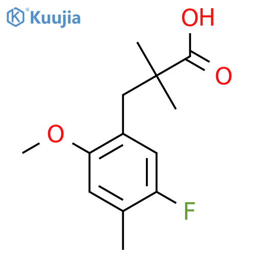 3-(5-fluoro-2-methoxy-4-methylphenyl)-2,2-dimethylpropanoic acid structure