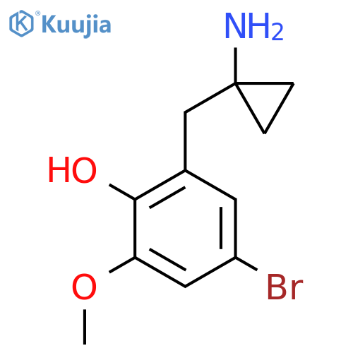 2-(1-aminocyclopropyl)methyl-4-bromo-6-methoxyphenol structure
