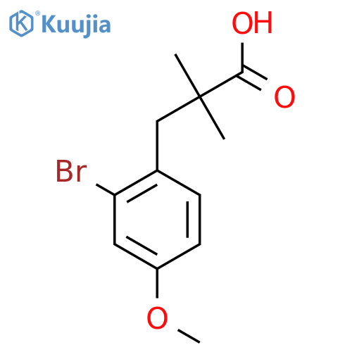 3-(2-Bromo-4-methoxyphenyl)-2,2-dimethylpropanoic acid structure