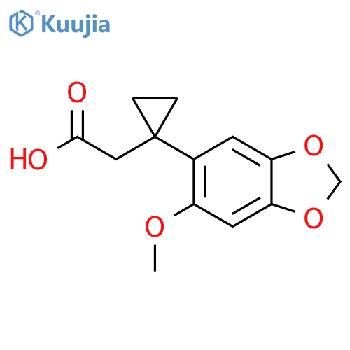 2-1-(6-methoxy-1,3-dioxaindan-5-yl)cyclopropylacetic acid structure