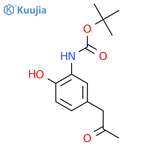 tert-butyl N-2-hydroxy-5-(2-oxopropyl)phenylcarbamate structure