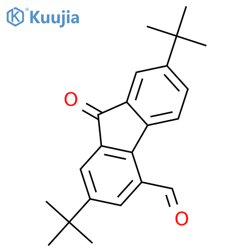 9H-Fluorene-4-carboxaldehyde, 2,7-bis(1,1-dimethylethyl)-9-oxo- structure