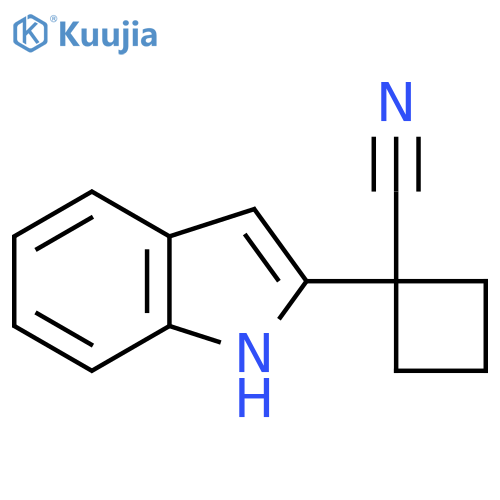 1-(1H-indol-2-yl)cyclobutane-1-carbonitrile structure