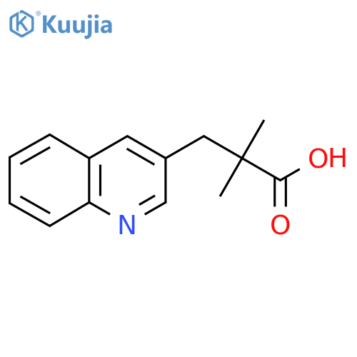 2,2-dimethyl-3-(quinolin-3-yl)propanoic acid structure