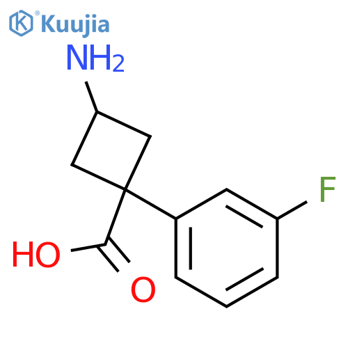 3-amino-1-(3-fluorophenyl)cyclobutane-1-carboxylic acid structure