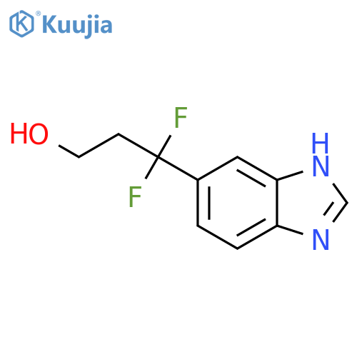 3-(1H-1,3-benzodiazol-5-yl)-3,3-difluoropropan-1-ol structure
