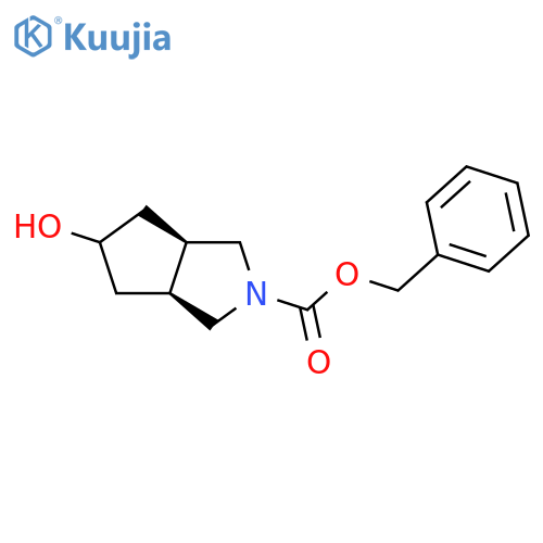 benzyl (3aR,6aS)-5-hydroxy-3,3a,4,5,6,6a-hexahydro-1H-cyclopenta[c]pyrrole-2-carboxylate structure