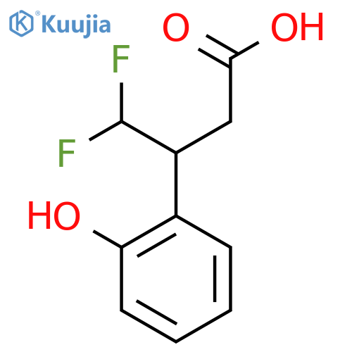 4,4-difluoro-3-(2-hydroxyphenyl)butanoic acid structure