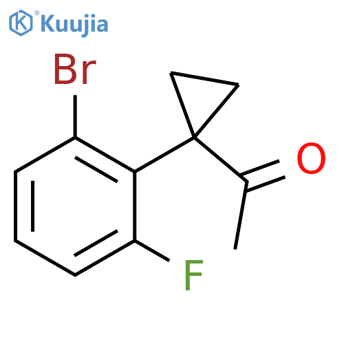 1-1-(2-bromo-6-fluorophenyl)cyclopropylethan-1-one structure