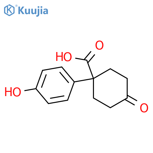 1-(4-hydroxyphenyl)-4-oxocyclohexane-1-carboxylic acid structure