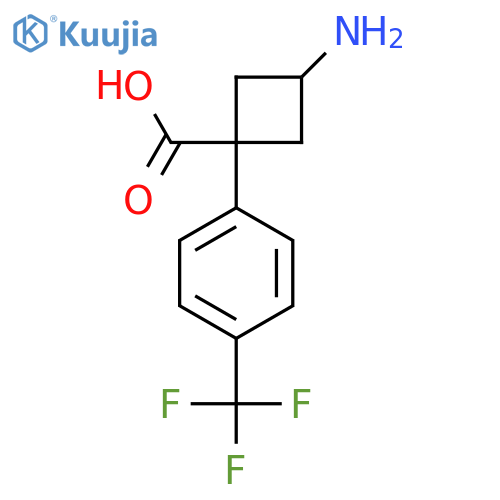 3-amino-1-4-(trifluoromethyl)phenylcyclobutane-1-carboxylic acid structure