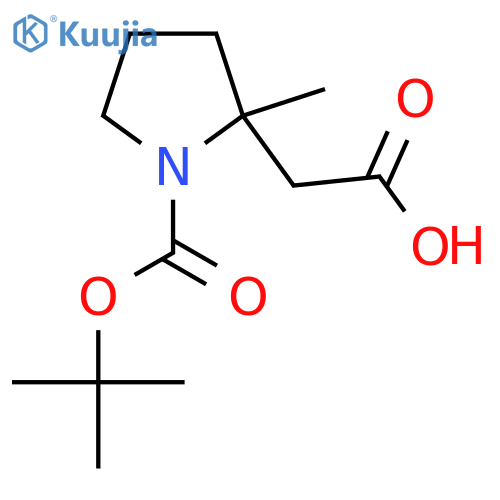 2-{1-(tert-butoxy)carbonyl-2-methylpyrrolidin-2-yl}acetic acid structure