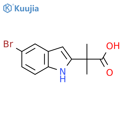2-(5-bromo-1H-indol-2-yl)-2-methylpropanoic acid structure