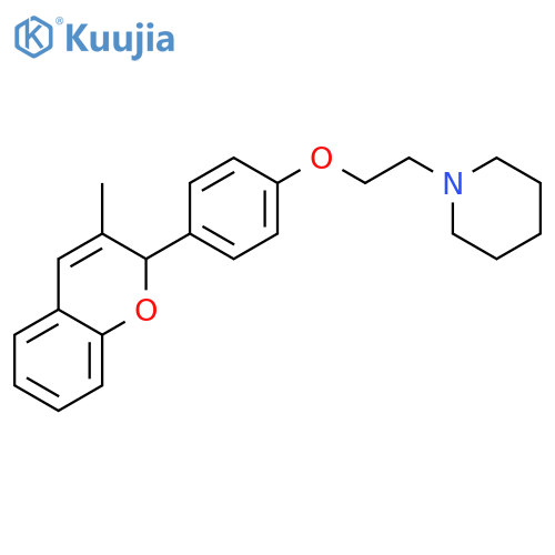 Piperidine, 1-[2-[4-(3-methyl-2H-1-benzopyran-2-yl)phenoxy]ethyl]- structure