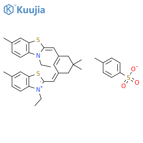 3-ETHYL-2-[(3-([3-ETHYL-6-METHYL-1,3-BENZOTHIAZOL-2(3H)-YLIDENE]METHYL)-5,5-DIMETHYL-2-CYCLOHEXEN-1-YLIDENE)METHYL]-6-METHYL-1,3-BENZOTHIAZOL-3-IUM 4-METHYLBENZENESULFONATE structure