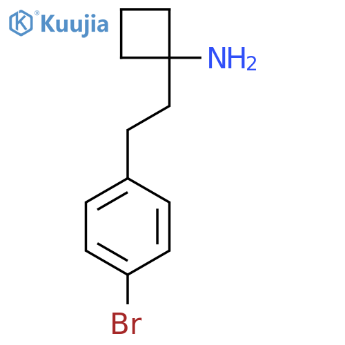 1-2-(4-bromophenyl)ethylcyclobutan-1-amine structure