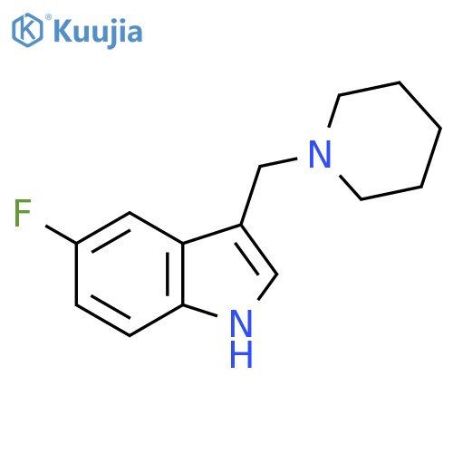 5-Fluoro-3-(piperidin-1-ylmethyl)-1H-indole structure