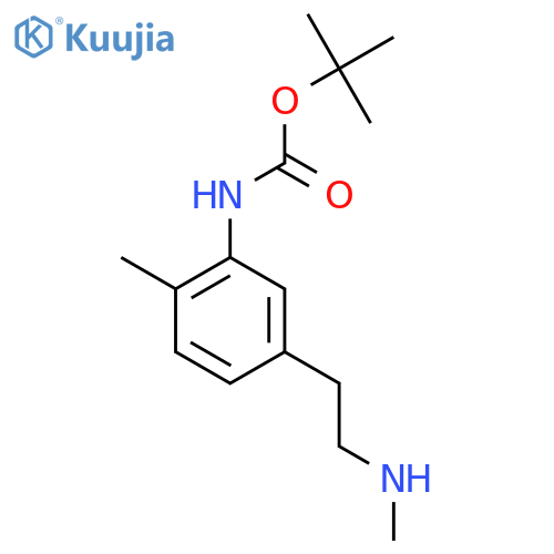 tert-butyl N-{2-methyl-5-2-(methylamino)ethylphenyl}carbamate structure