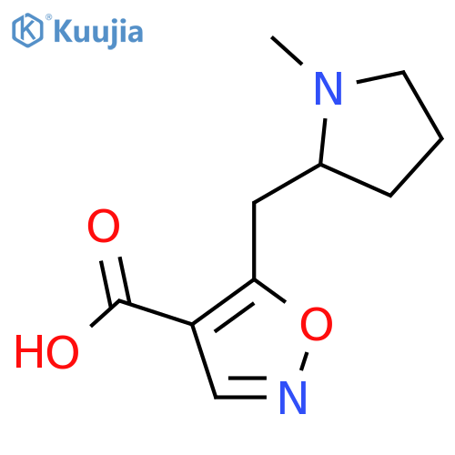 5-(1-methylpyrrolidin-2-yl)methyl-1,2-oxazole-4-carboxylic acid structure
