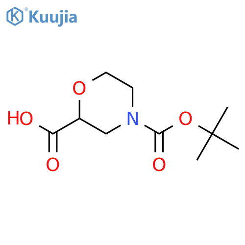 4-[(tert-butoxy)carbonyl]morpholine-2-carboxylic acid structure