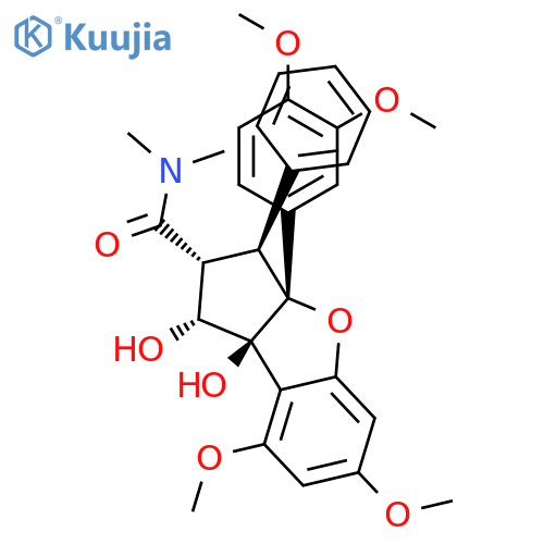 3a-(3,4-Dimethoxyphenyl)-1,8b-dihydroxy-6,8-dimethoxy-N,N-dimethyl-3-phenyl-2,3-dihydro-1H-cyclopenta[b][1]benzofuran-2-carboxamide structure