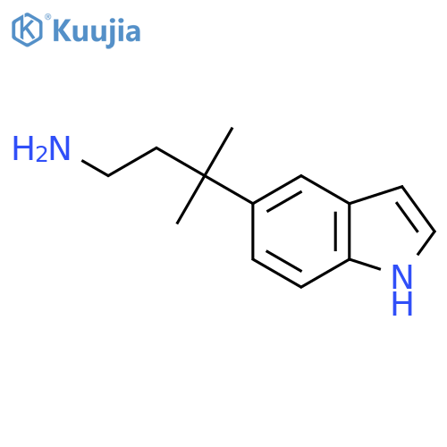 3-(1H-indol-5-yl)-3-methylbutan-1-amine structure