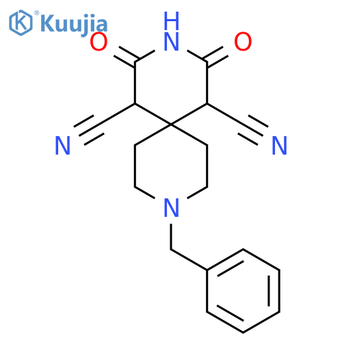 2,4-Dioxo-9-(phenylmethyl)-3,9-diazaspiro5.5undecane-1,5-dicarbonitrile structure