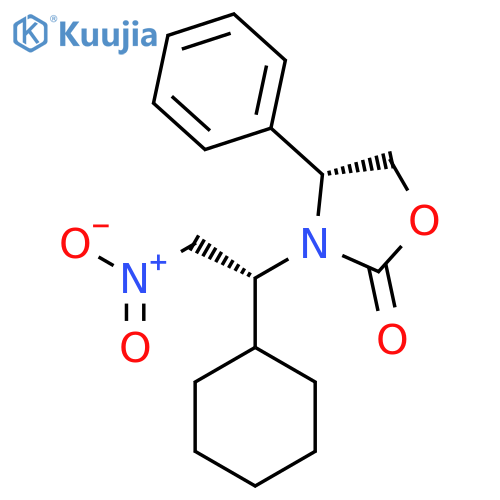 2-Oxazolidinone, 3-[(1R)-1-cyclohexyl-2-nitroethyl]-4-phenyl-, (4R)- structure
