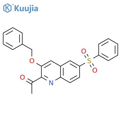 Ethanone, 1-[3-(phenylmethoxy)-6-(phenylsulfonyl)-2-quinolinyl]- structure
