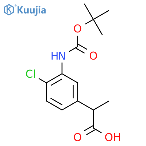2-(3-{(tert-butoxy)carbonylamino}-4-chlorophenyl)propanoic acid structure
