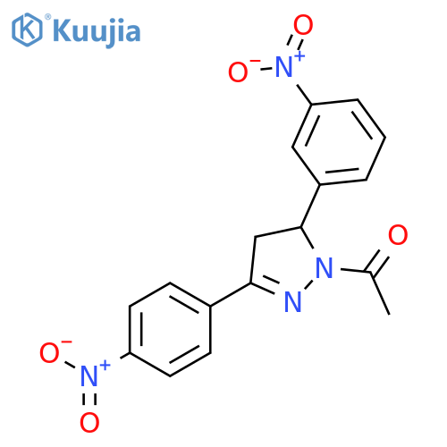 1-[5-(3-Nitrophenyl)-3-(4-nitrophenyl)-4,5-dihydro-1H-pyrazol-1-yl]ethan-1-one structure