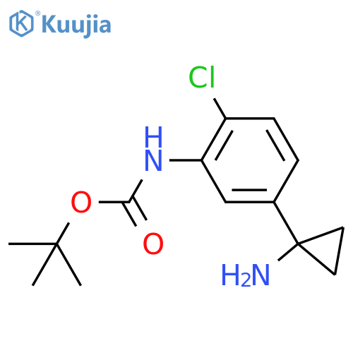 tert-butyl N-5-(1-aminocyclopropyl)-2-chlorophenylcarbamate structure