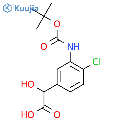 2-(3-{(tert-butoxy)carbonylamino}-4-chlorophenyl)-2-hydroxyacetic acid structure