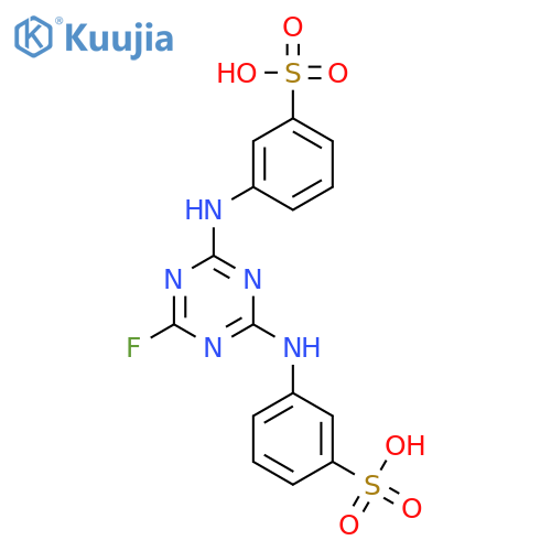 Benzenesulfonic acid, 3,3'-[(6-fluoro-1,3,5-triazine-2,4-diyl)diimino]bis- structure