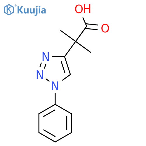 2-methyl-2-(1-phenyl-1H-1,2,3-triazol-4-yl)propanoic acid structure