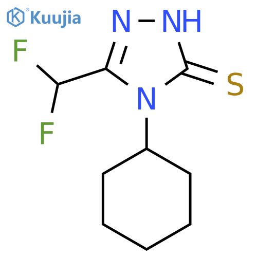 4-cyclohexyl-5-(difluoromethyl)-4H-1,2,4-triazole-3-thiol structure