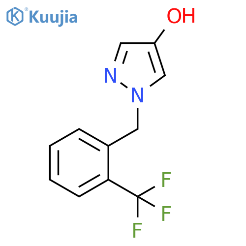1-{2-(trifluoromethyl)phenylmethyl}-1H-pyrazol-4-ol structure