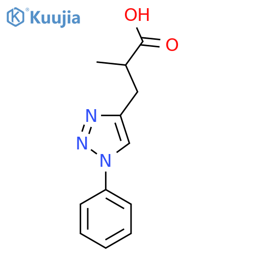 2-methyl-3-(1-phenyl-1H-1,2,3-triazol-4-yl)propanoic acid structure