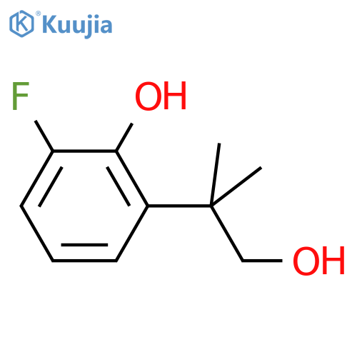 2-fluoro-6-(1-hydroxy-2-methylpropan-2-yl)phenol structure