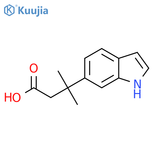 3-(1H-indol-6-yl)-3-methylbutanoic acid structure