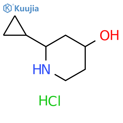 2-cyclopropylpiperidin-4-ol hydrochloride, Mixture of diastereomers structure