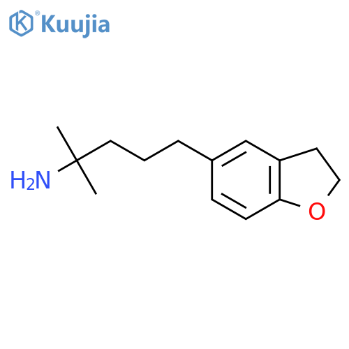 5-(2,3-dihydro-1-benzofuran-5-yl)-2-methylpentan-2-amine structure