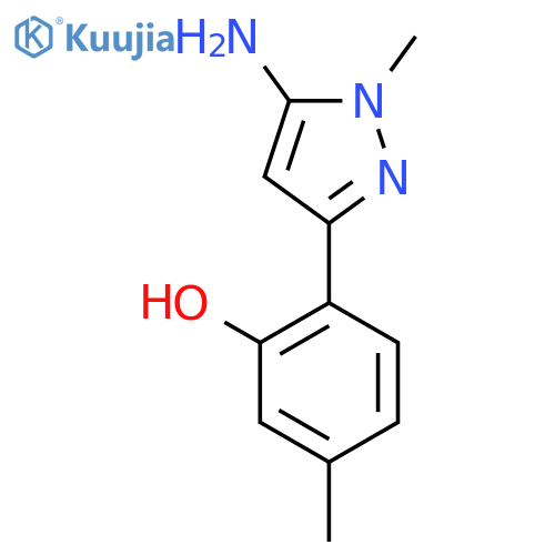 2-(5-amino-1-methyl-1H-pyrazol-3-yl)-5-methylphenol structure