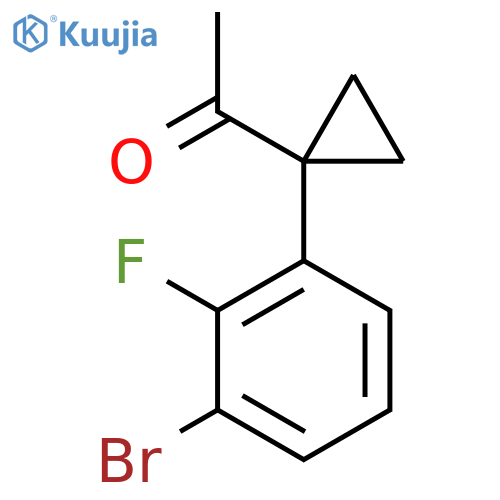 1-1-(3-bromo-2-fluorophenyl)cyclopropylethan-1-one structure