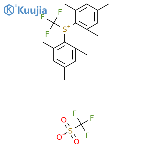 Dimesityl(trifluoromethyl)sulfonium trifluoromethanesulfonate structure