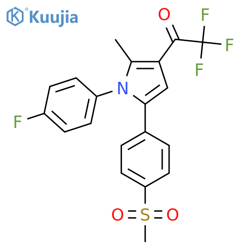2,2,2-Trifluoro-1-[1-(4-fluorophenyl)-2-methyl-5-(4-methylsulfonylphenyl)pyrrol-3-yl]ethanone structure