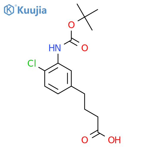 4-(3-{(tert-butoxy)carbonylamino}-4-chlorophenyl)butanoic acid structure