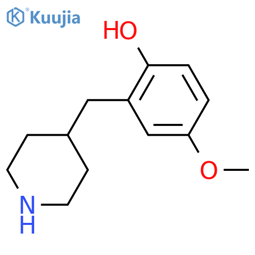 4-methoxy-2-(piperidin-4-yl)methylphenol structure